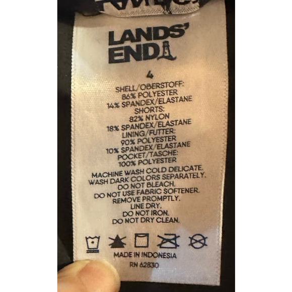 Lands End Size 4 Women's Floral Black Sport‎ Skirt Elastic Waist Lightweight - Picture 5 of 6